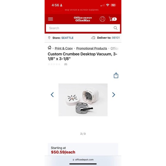 New Crumbee Desktop Vacuum, 3-1/8" x 3-1/8" - Picture 2 of 4